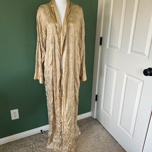 Vintage Victoria’s Secret satin gold robe with embroidered design XL